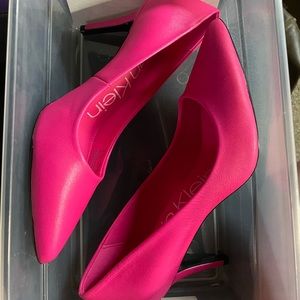 Leather hot pink Calvin Klein pumps- brand new